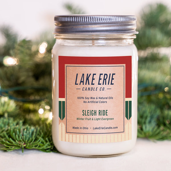 Sleigh Ride Cider Long-Lasting Scented Jar Candle (12 oz) – Traditiona